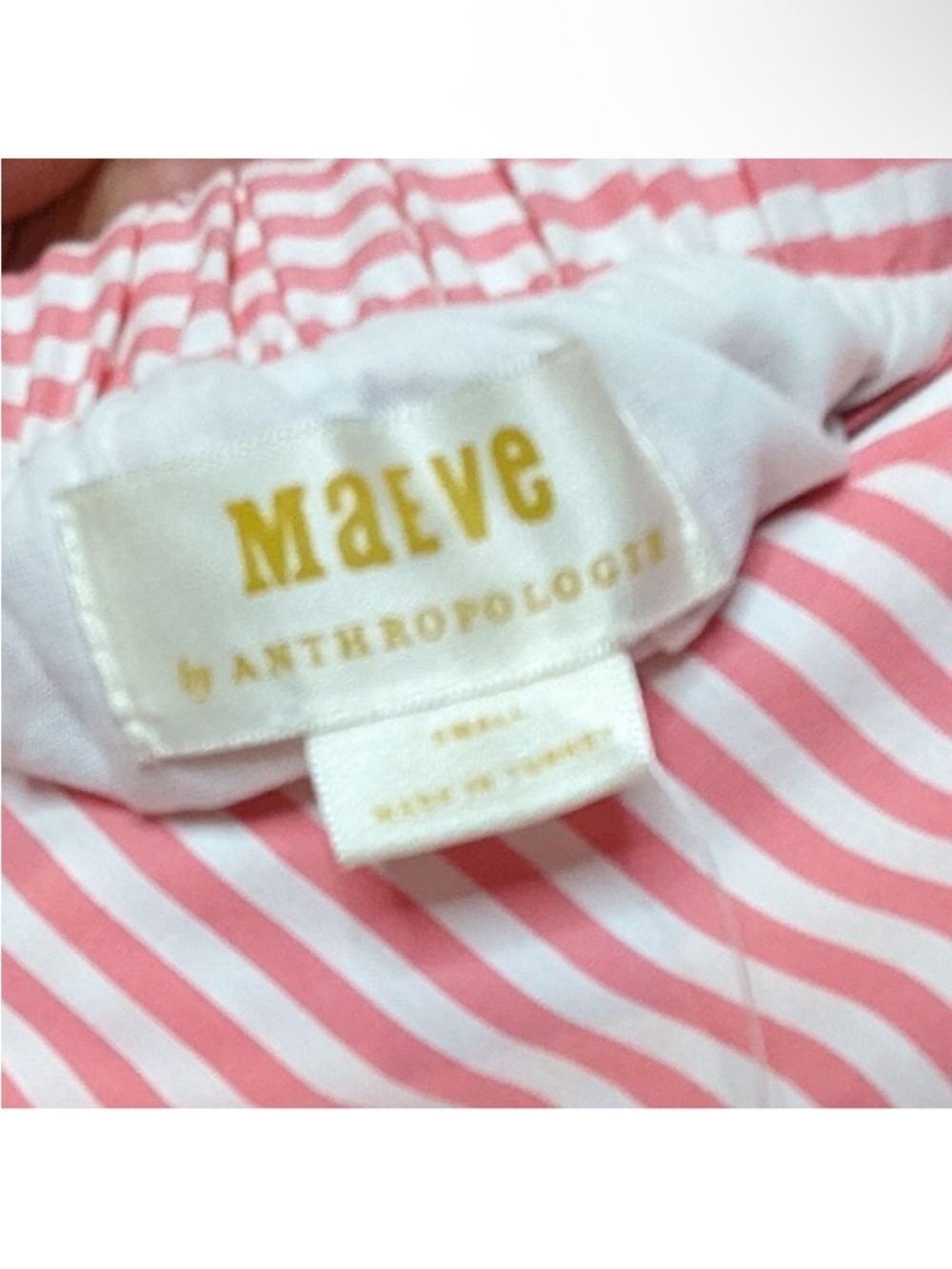 Anthropologie Maeve Penny Ruffled Pink Stripe Maxi Skirt Small - Picture 6 of 7